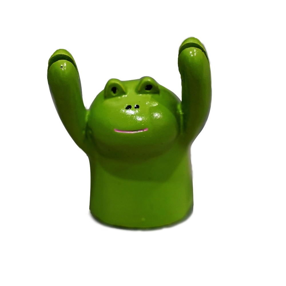 Frog Wood Place Card Holder Figurine